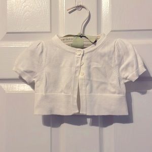 Infant Girls 3 button short sleeve cardigan